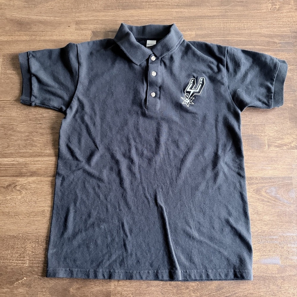 San Antonio Spurs Polo Size Small Slim Fit Gildan Embroidery